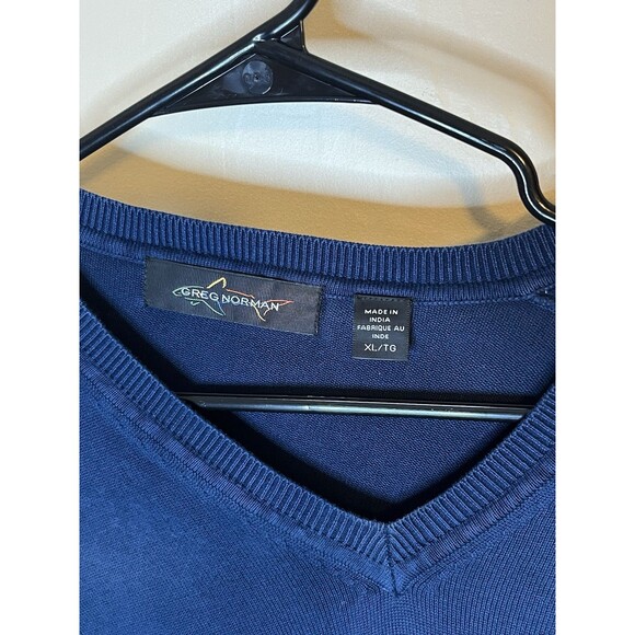 Greg Norman V Neck Pullover Sweater Mens XL Blue Long Sleeve Golf Sweatshirt - Picture 2 of 5